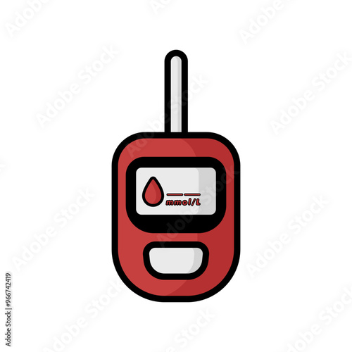 Blood test or glucometer icon for app or web