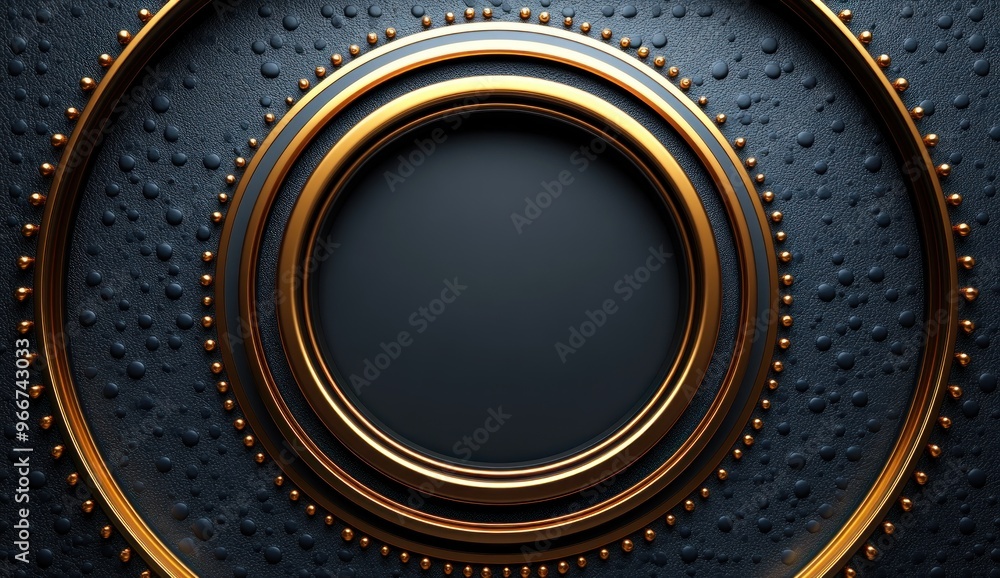 Abstract Black And Gold Circular Frame Abstract Black And Gold Circular Frame