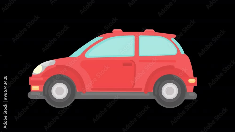 Video animation of a moving car on a green background. Cute 2d Cartoon Car animation loop
Video animation of a moving car on a green background. Cute 2d Cartoon Car animation loop