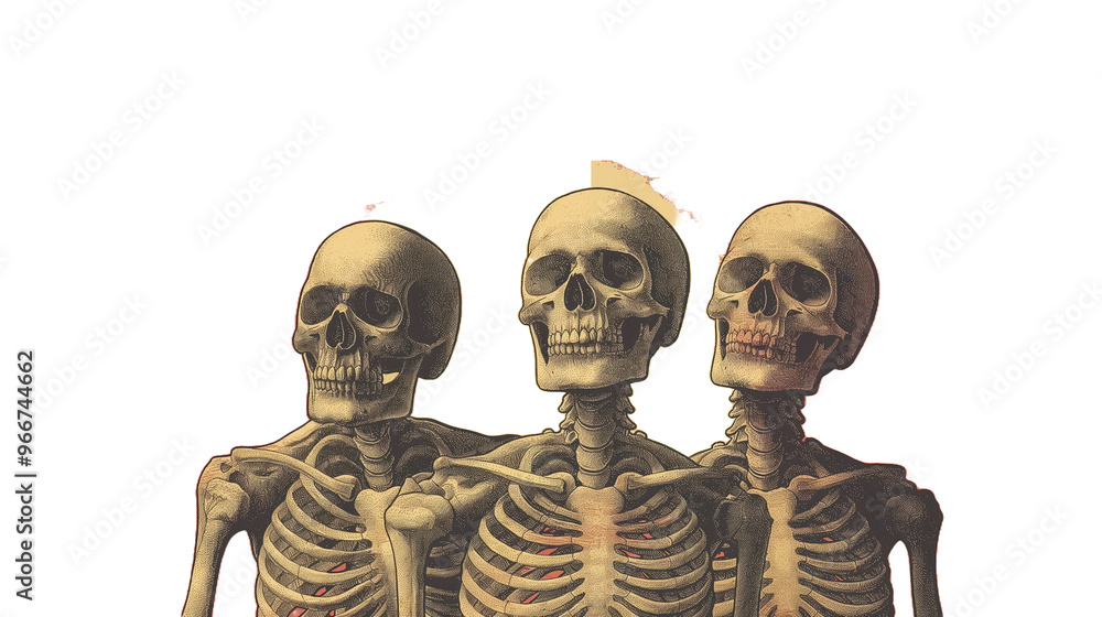 Halloween Time Poster with Group of Skeletons. Halloween Time Poster with Group of Skeletons.