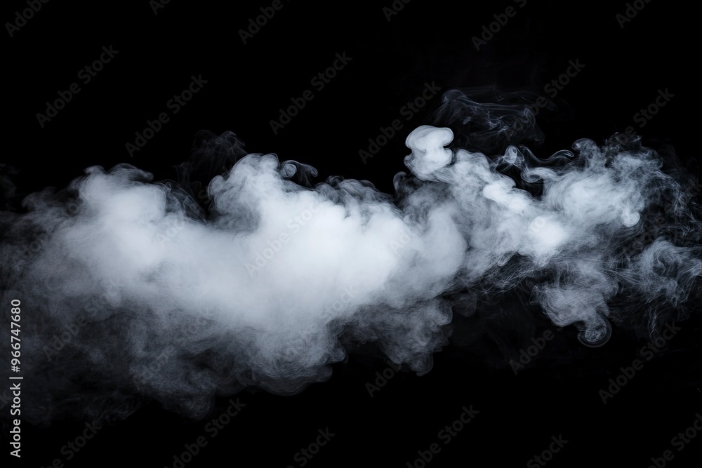 Smoke Cloud Isolated on Black Background , ai Smoke Cloud Isolated on Black Background , ai
