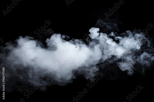 Smoke Cloud Isolated on Black Background , ai