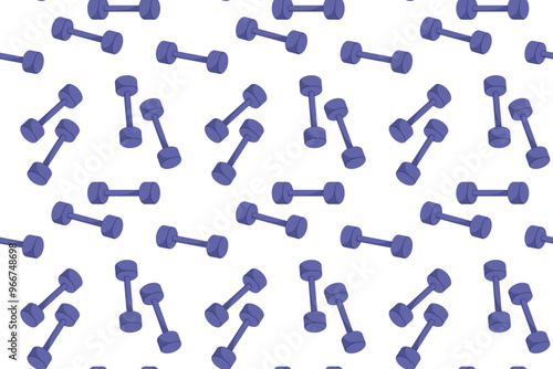 Colorful dumbbells scattered across a white background for fitness and exercise themes