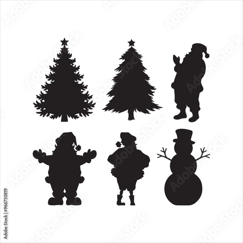 Christmas silhouette collection, bundle