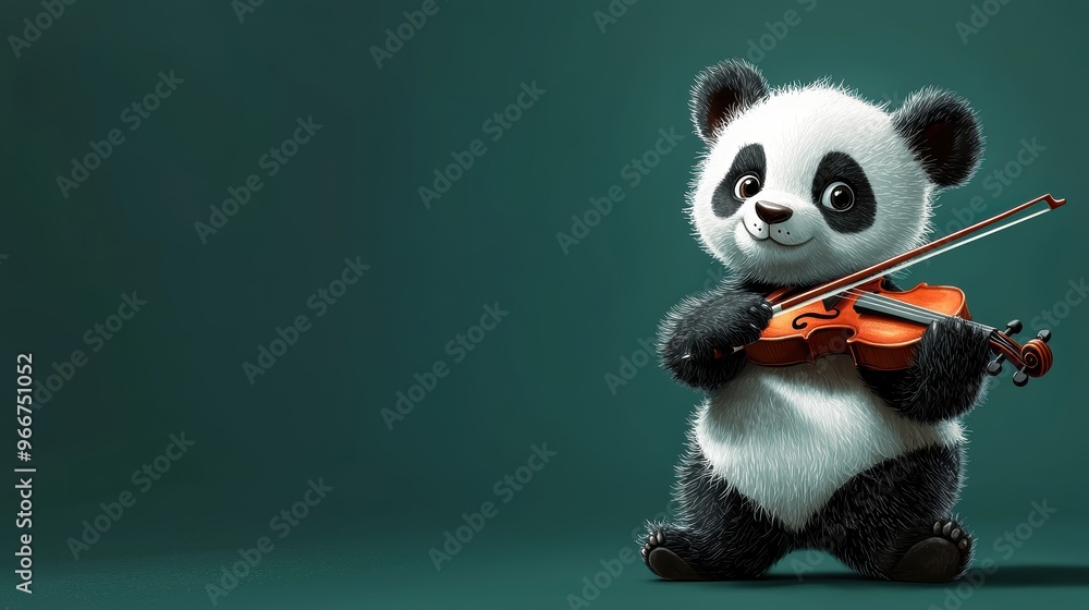 Cute Panda Playing Violin Cute Panda Playing Violin