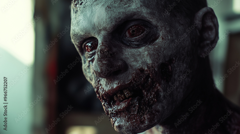 Zombie Close-Up with Rotting Flesh and Deadly Expression
Zombie Close-Up with Rotting Flesh and Deadly Expression
