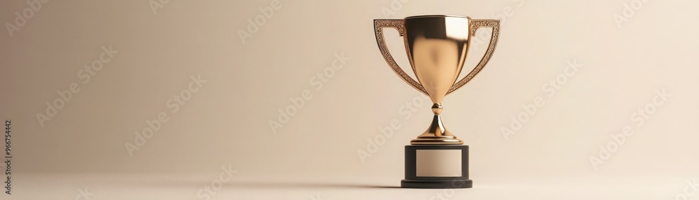 A golden trophy symbolizes victory, achievement, and success in competitions, beautifully displayed against a neutral background. A golden trophy symbolizes victory, achievement, and success in competitions, beautifully displayed against a neutral background.