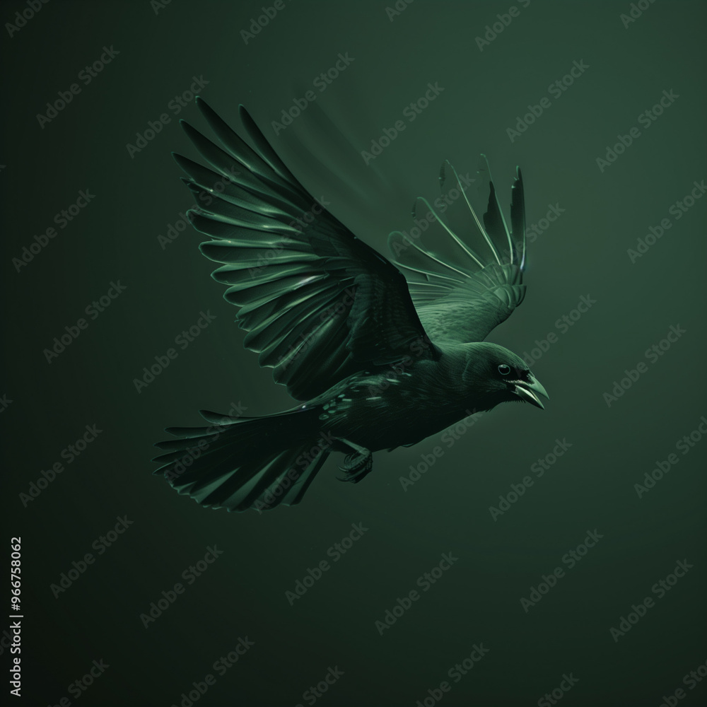 Fototapeta premium Graceful Bird in Midflight with Outstretched Wings