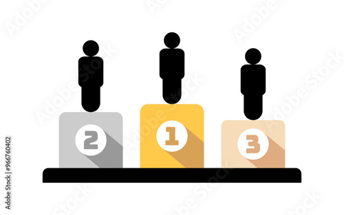 victory podium icon set, 123 champion symbols. modern design