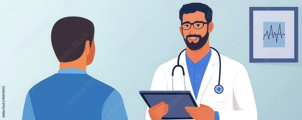 A doctor consults with a patient in a modern healthcare setting, emphasizing communication and medical expertise. A doctor consults with a patient in a modern healthcare setting, emphasizing communication and medical expertise.