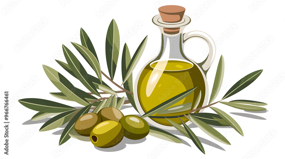 olive oil and branch