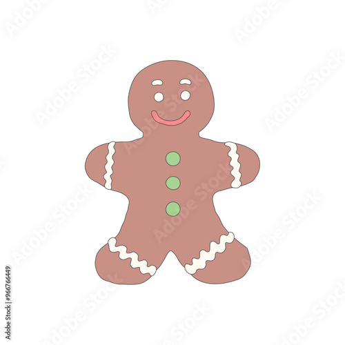 gingerbread man, vector Illustration, isolated, icon illustration