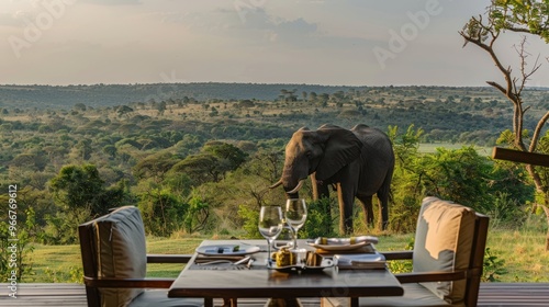 Elephant Encounter at Sunset.