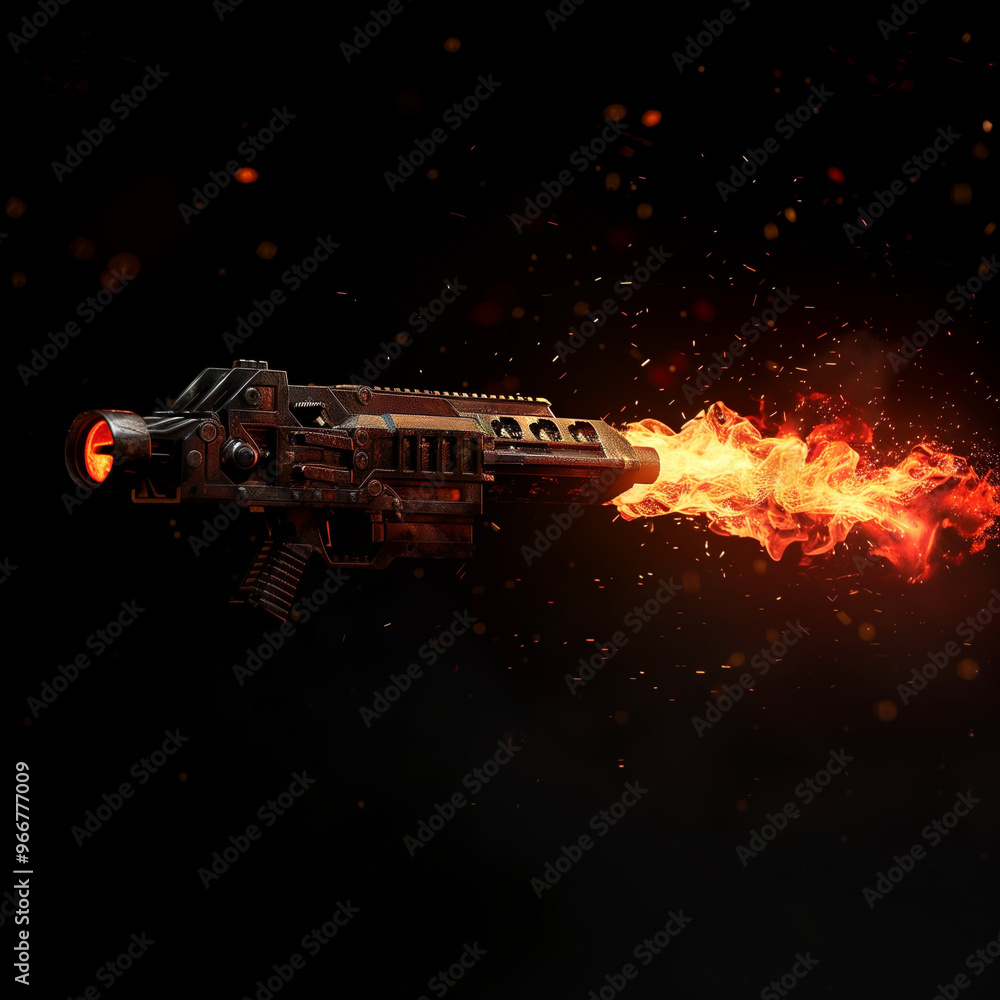 Futuristic Sci-Fi Gun Firing Fiery Beam
Futuristic Sci-Fi Gun Firing Fiery Beam