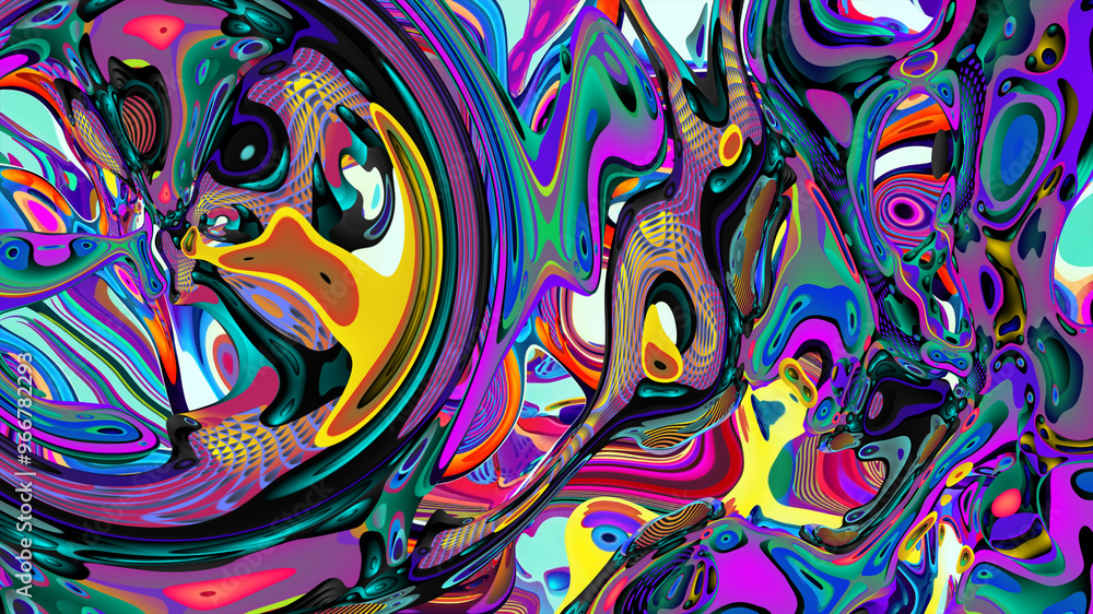 Psychedelic colorful abstract fluid and liquid background Psychedelic colorful abstract fluid and liquid background