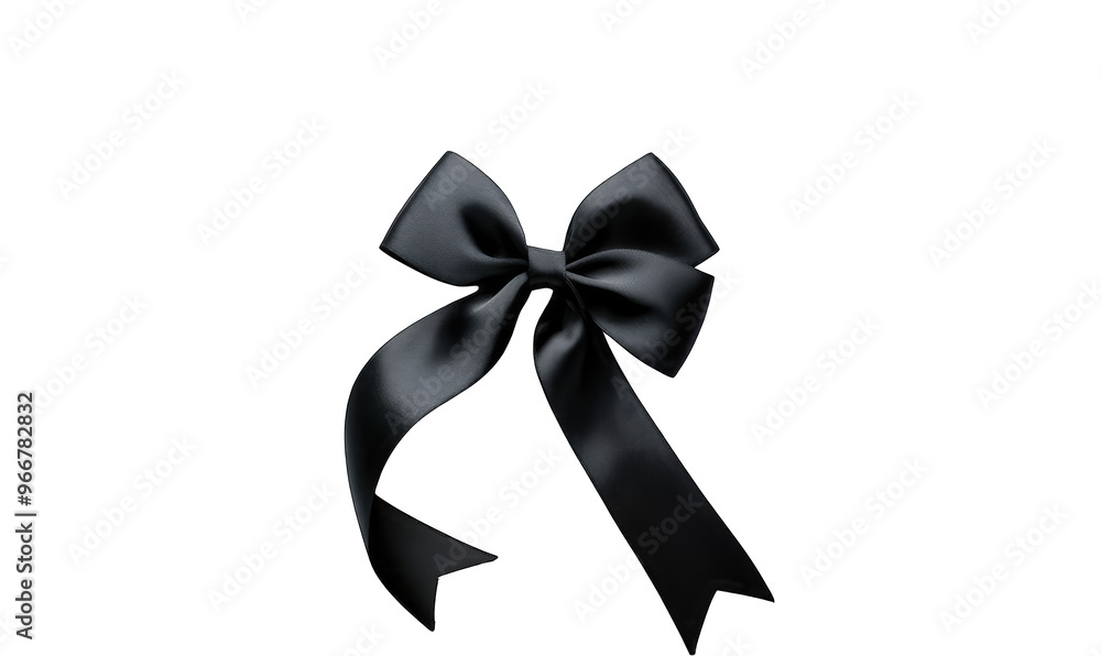 A black ribbon is shown on transparent background A black ribbon is shown on transparent background
