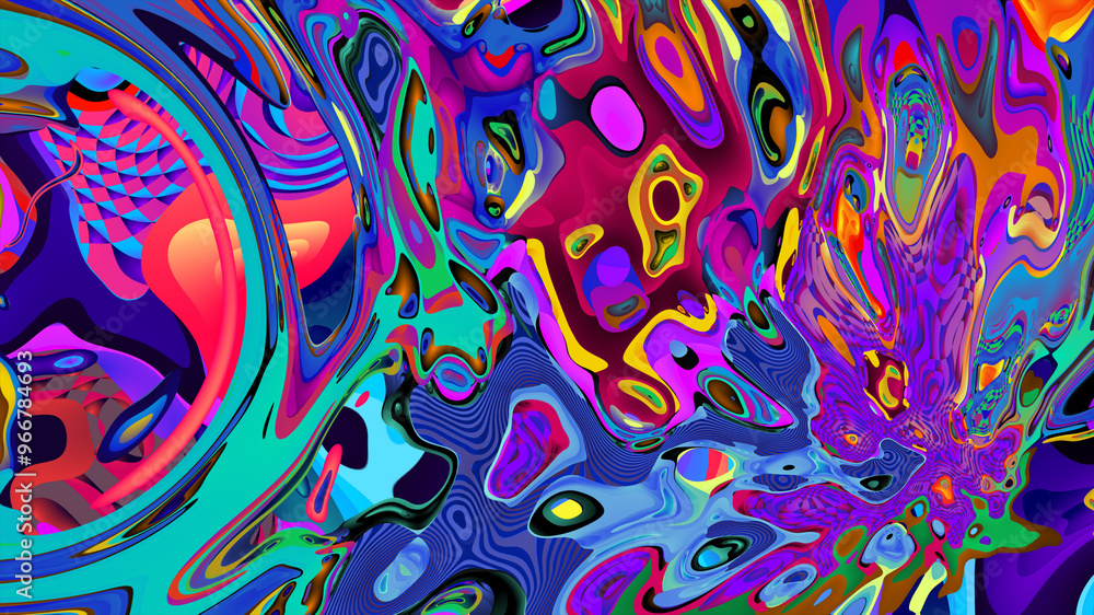 Psychedelic colorful abstract fluid and liquid background Psychedelic colorful abstract fluid and liquid background