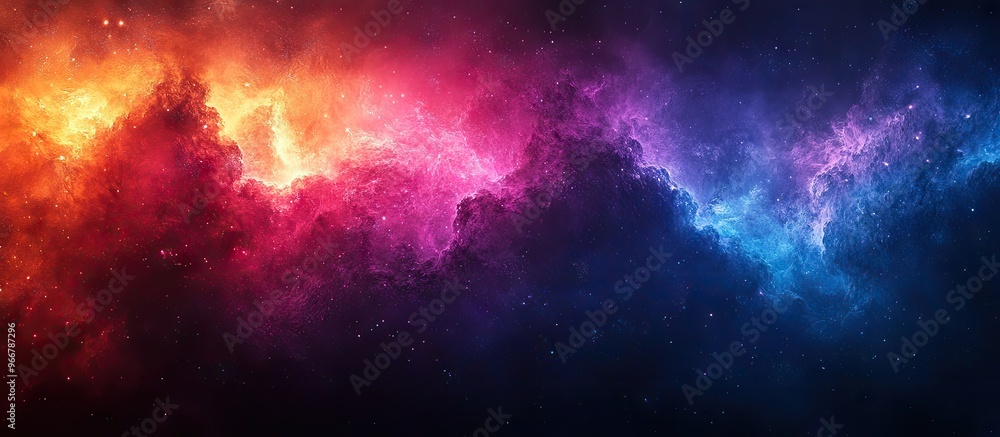 Naklejka premium Cosmic Nebula in Vivid Hues