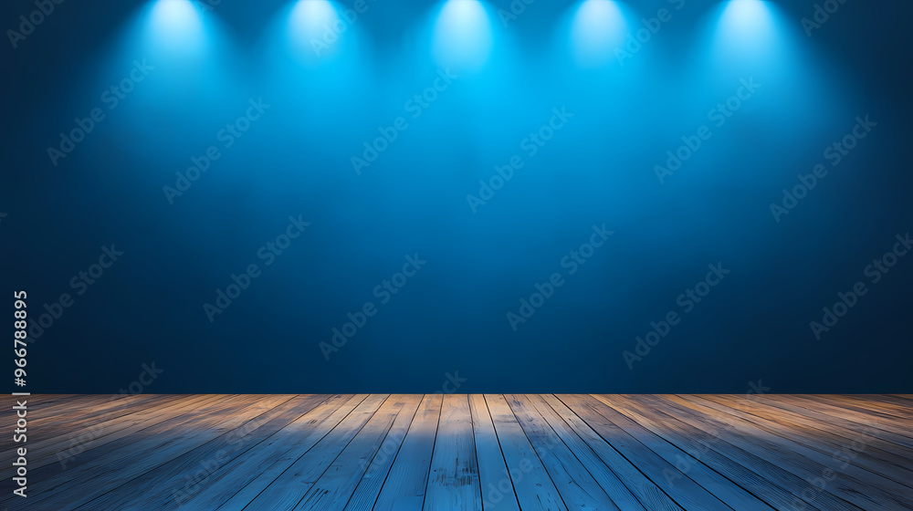 custom made wallpaper toronto digitalSpotlight arrangement on blue wall