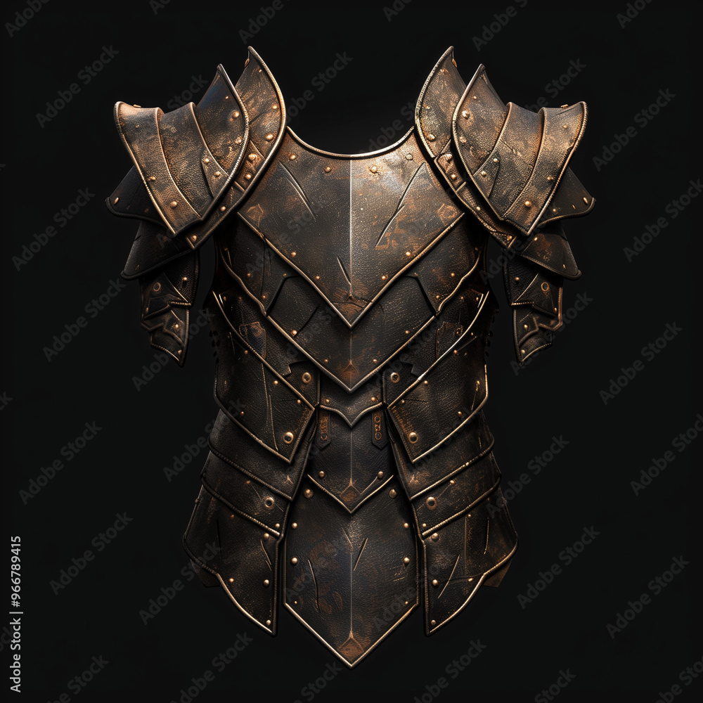 Layered medieval chestplate with reinforced shoulder armor
Layered medieval chestplate with reinforced shoulder armor