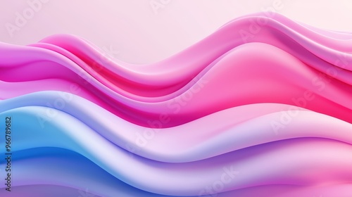 Abstract Colorful Wave Pattern with Smooth Gradient in Pink, Purple, and Blue Tones