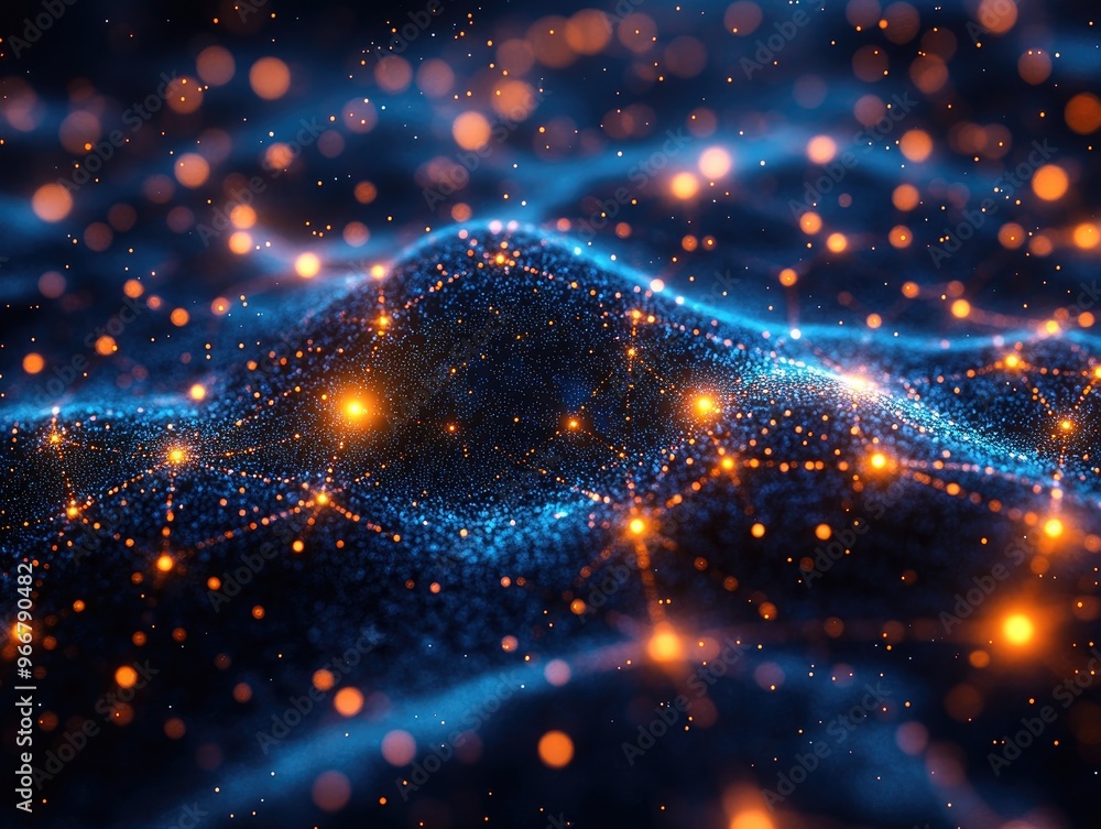 Fototapeta premium Abstract Digital Art with Glowing Particles and Lines