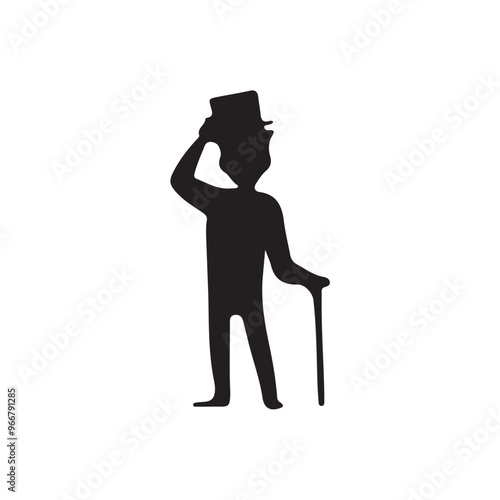 silhouette of a person with a hat. silhouette of a man with a hat. silhouette of a photographer