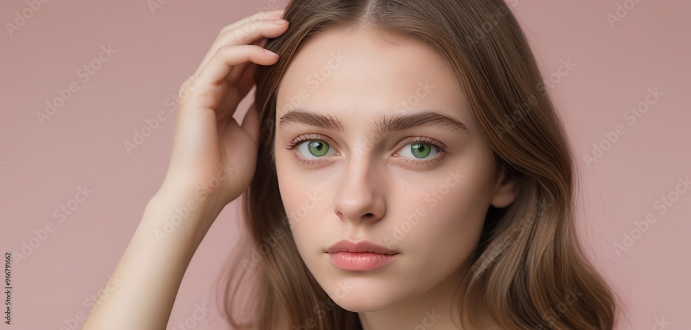 Fair-Skinned Woman with Light Brown Hair and Concerned Expression Fair-Skinned Woman with Light Brown Hair and Concerned Expression