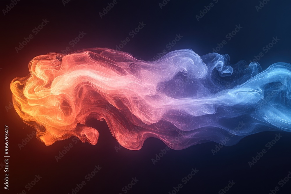 Abstract Smoke Waves in Blue and Red Abstract Smoke Waves in Blue and Red
