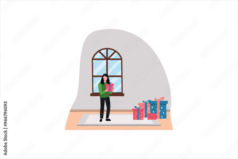 Christmas Celebration Flat Design Illustration Christmas Celebration Flat Design Illustration