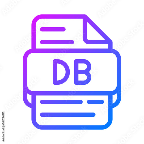 Db document format file type icon. colorful database gradient icons. vector illustration.