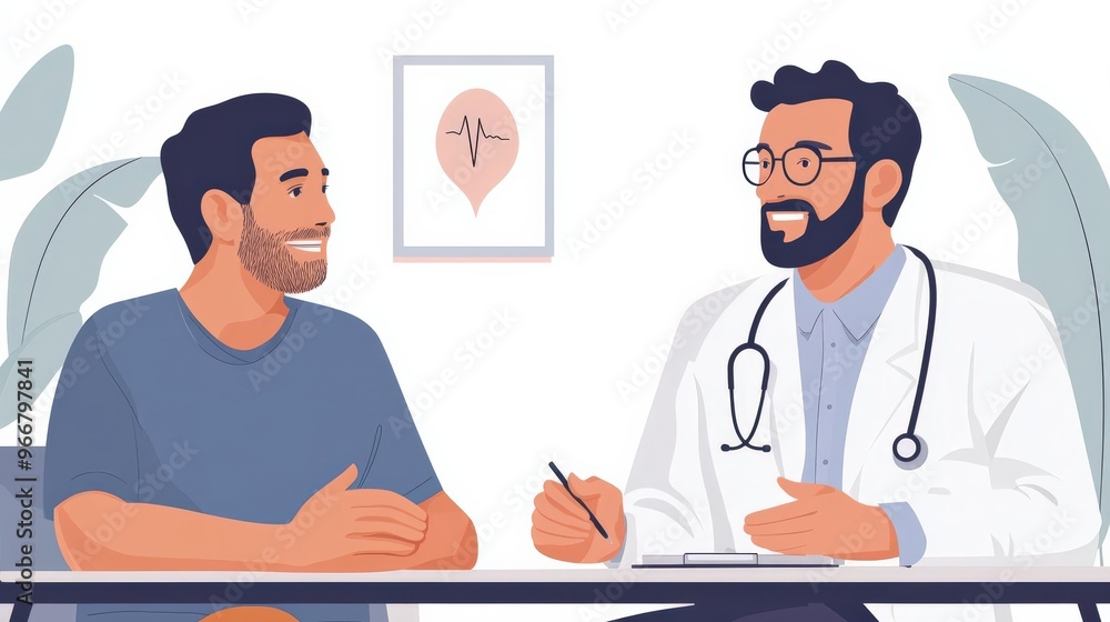 Doctor explaining a diagnosis to a patient, clear communication in medicine, patient care Doctor explaining a diagnosis to a patient, clear communication in medicine, patient care