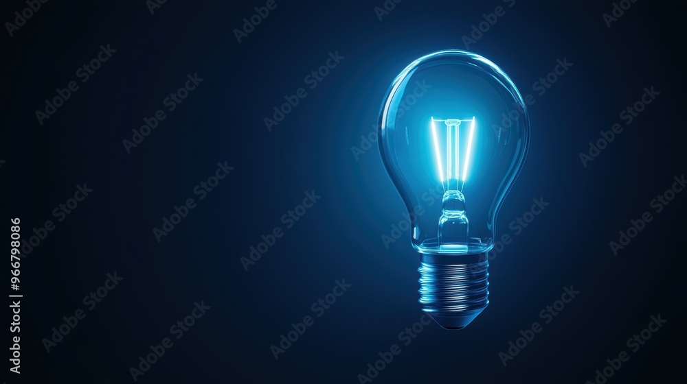 Illuminated Light Bulb Against Dark Background Symbolizing Innovation and Bright Ideas Illuminated Light Bulb Against Dark Background Symbolizing Innovation and Bright Ideas