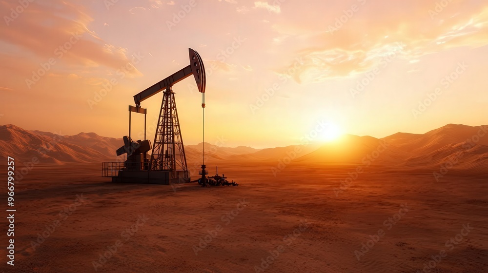 Desert oil exploration site with drill rigs under a harsh, midday sun, oil energy exploration, extreme environment energy search Desert oil exploration site with drill rigs under a harsh, midday sun, oil energy exploration, extreme environment energy search