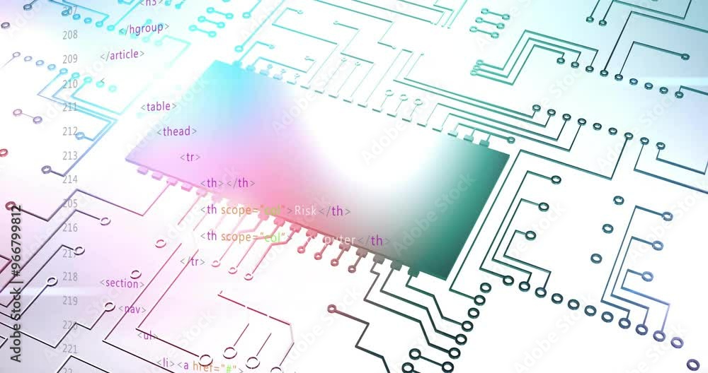Animation of data processing over computing board Animation of data processing over computing board