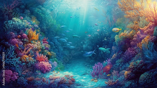 Vibrant Underwater Coral Reef