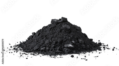 pile black powder on a transparent background photo