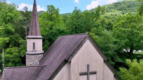 aerial church steeple montreat college in montreat nc photo