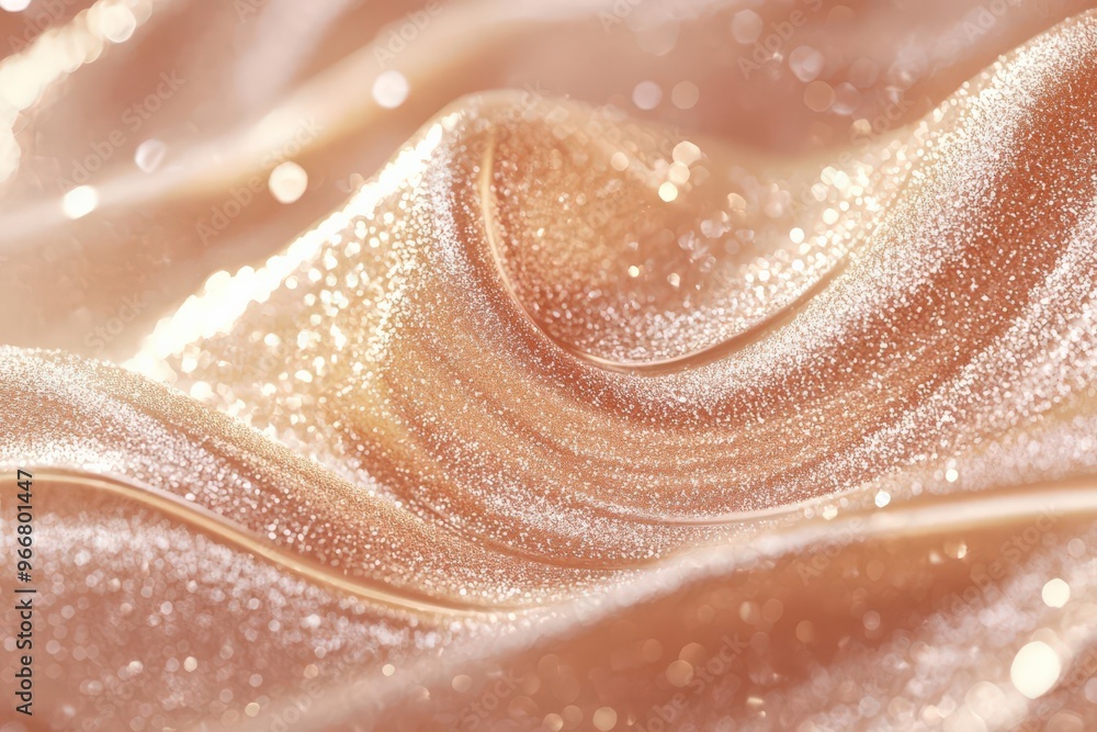 Macro shot of shimmering highlighter applied on skin, capturing the glow and texture, cosmetic glow, makeup detail Macro shot of shimmering highlighter applied on skin, capturing the glow and texture, cosmetic glow, makeup detail