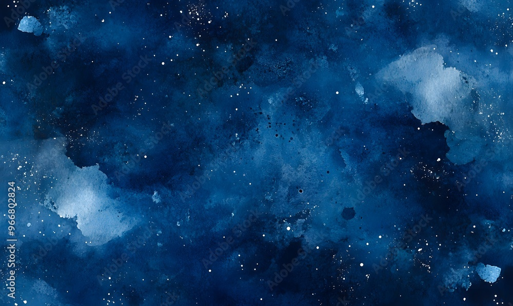 Fototapeta premium watercolor background of dark blues with white flecks