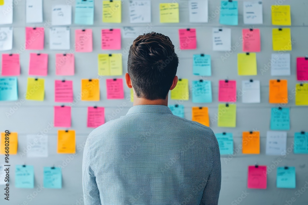 © นิพนธ์ บุญโปร่ง - Entrepreneur planning the next steps of a startup in a minimalist, hightech workspace, symbolizing focused enterprise development