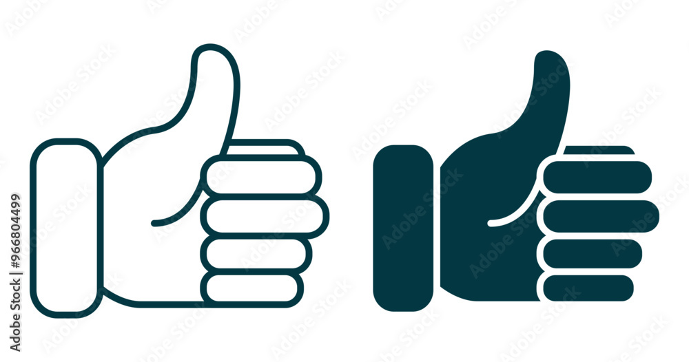 Thumbs up or like icon symbols. SVG File. Can change color
