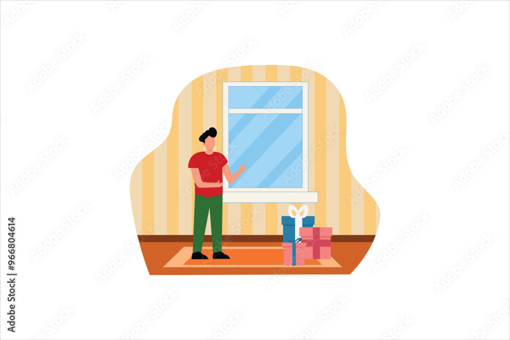 Christmas Celebration Flat Design Illustration Christmas Celebration Flat Design Illustration