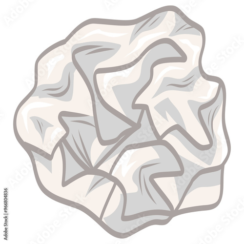 Crumpled Paper Ball Drawing Vector Illustration Icon