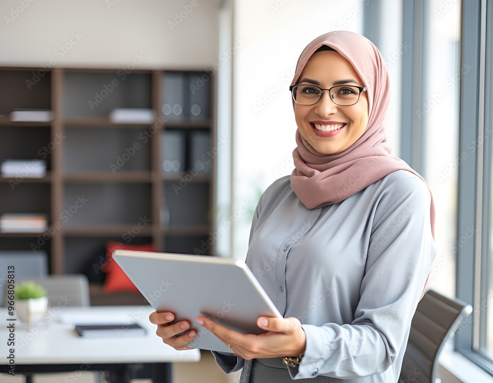 Portrait of a asian hijab businesswoman at office Portrait of a asian hijab businesswoman at office