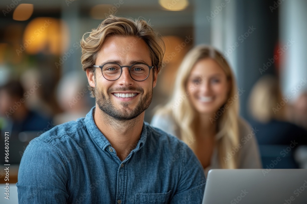 Smiling Man In A Modern Office Smiling Man In A Modern Office