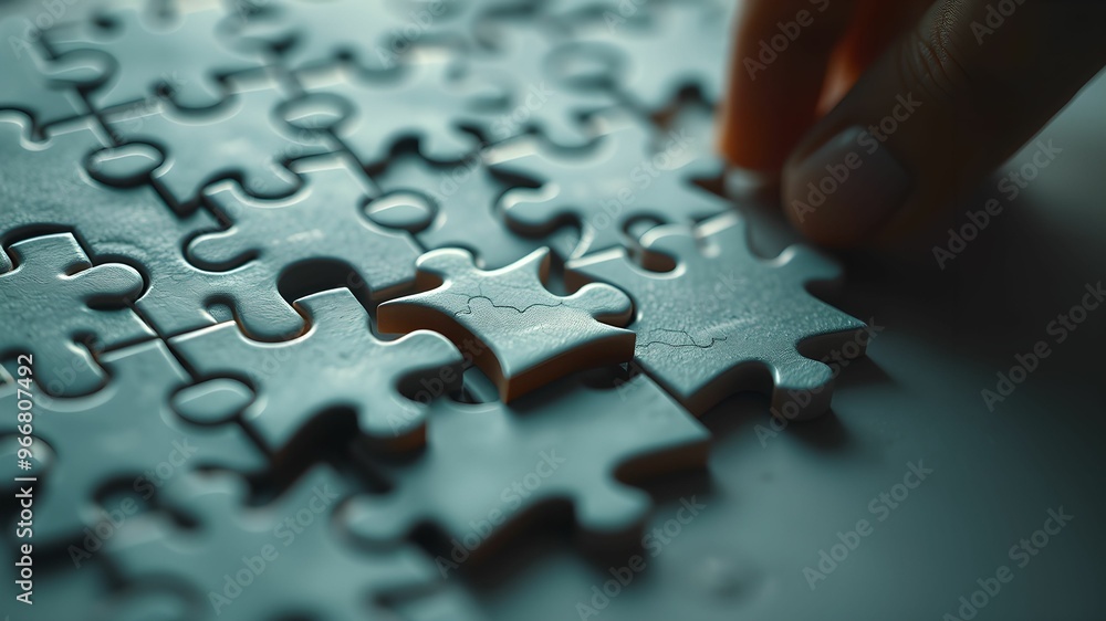 Jigsaw Puzzle Pieces Coming Together Symbolizing Teamwork Jigsaw Puzzle Pieces Coming Together Symbolizing Teamwork