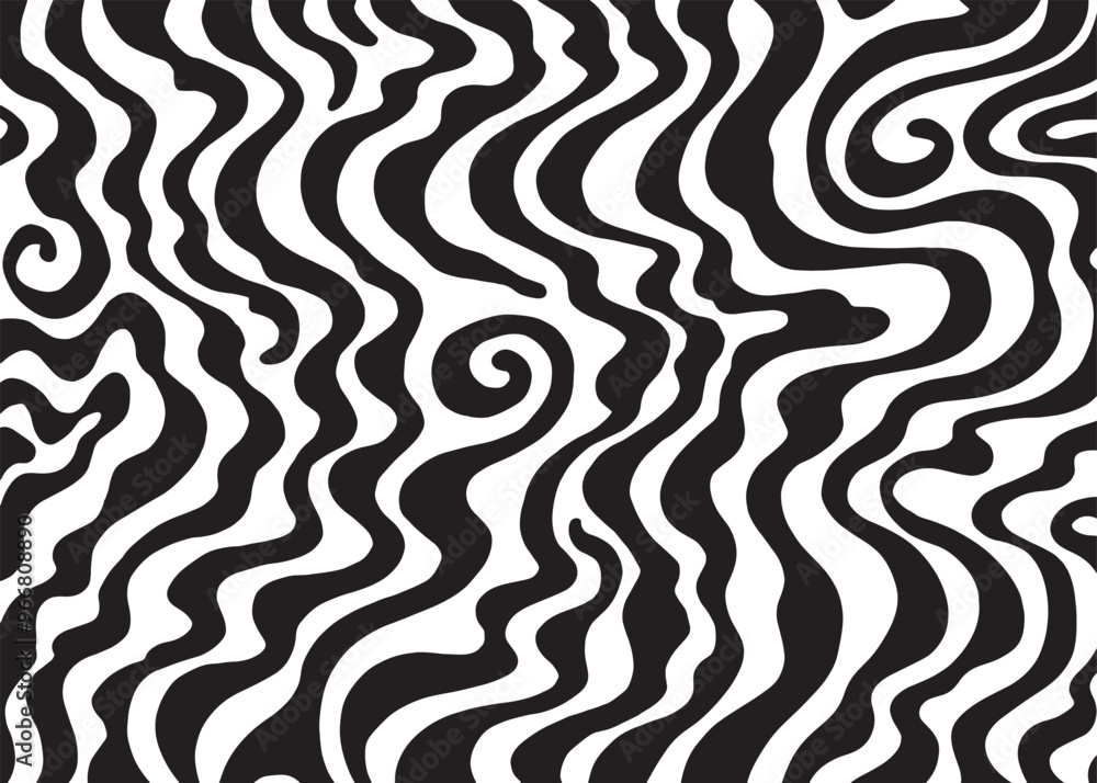Abstract wavy swirl pattern. Black and white vector pattern background Abstract wavy swirl pattern. Black and white vector pattern background