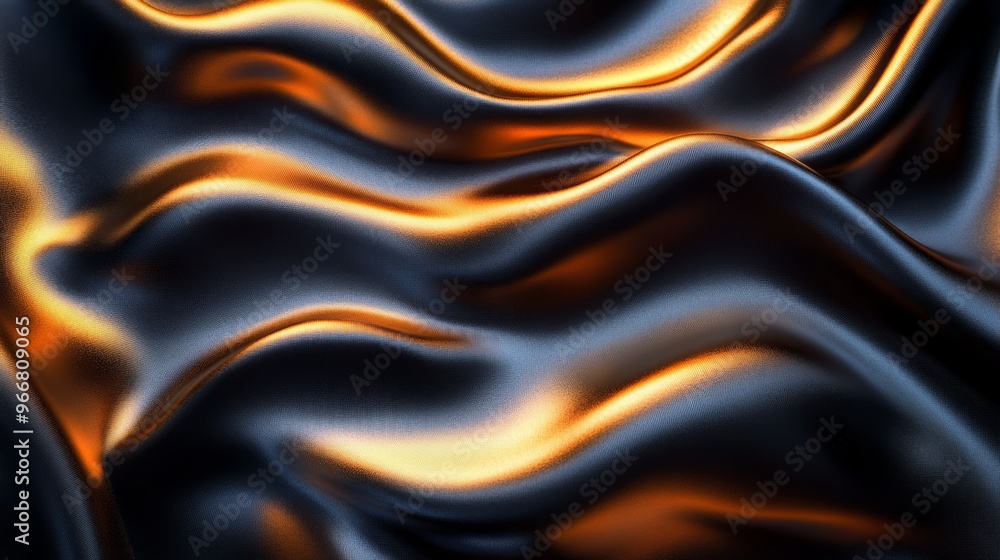 Abstract Wavy Black and Gold Fabric Texture Abstract Wavy Black and Gold Fabric Texture