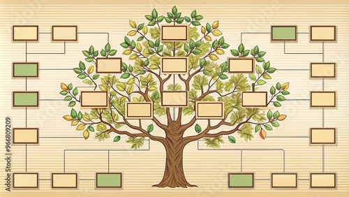 A set of printable family tree chart templates in diverse designs enables genealogists to trace their ancestors and